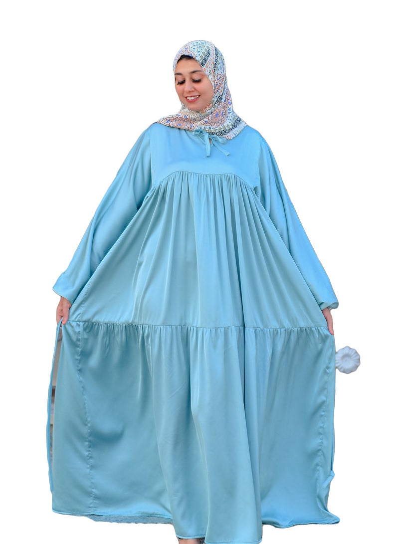 فستان كاجول ستان مينت جرين - Image 2