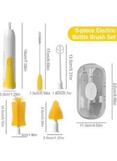 Baby Bottle Brush,Electric Baby Bottle Brush Cleaner Set,Rechargeable Waterproof Silicone Brushes with Bottle Brush,Nipple Brush,Straw Brush,Milk Stirrer,Drying Rack,Dustproof UV Disinfection (Yello - pzsku/Z3B5BC13D08D7977A995FZ/45/_/1721676846/94cb0171-3ef3-4595-9a6d-edb018c2e9aa