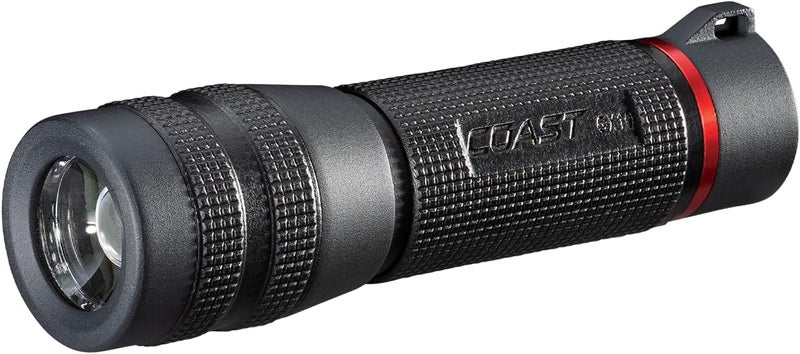 Coast GX10 550 Lumen Compact  Waterproof Dual Power LED Flashlight with GripTextured Handle 4 Light Modes Twist Focus  Pure Beam Technology - Image 1