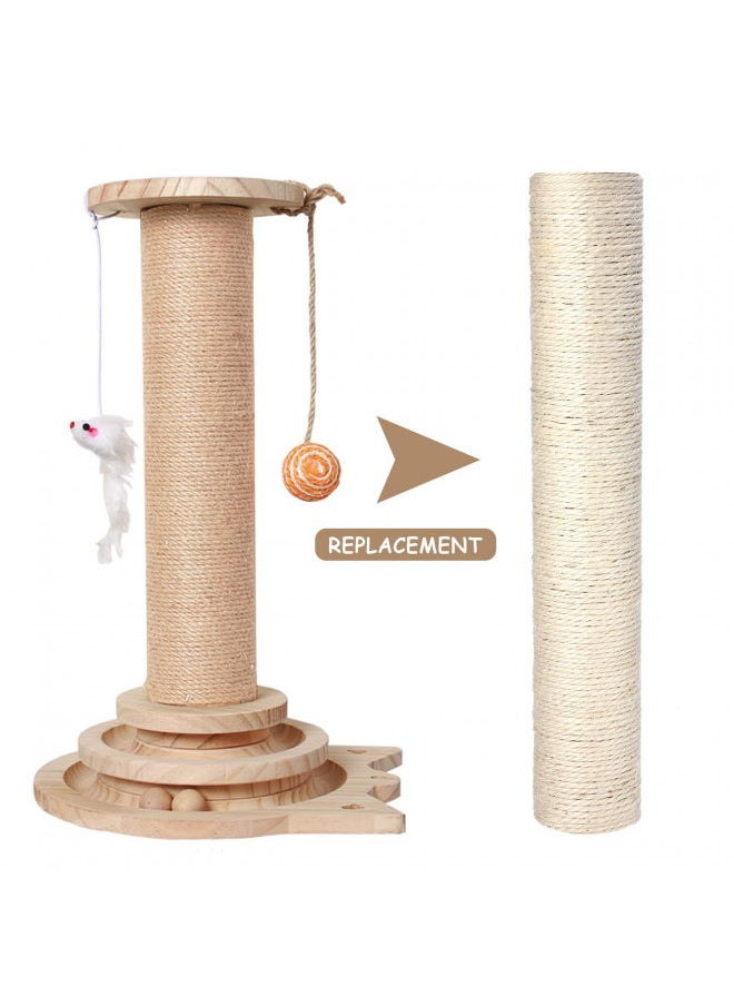 PowerKing PowerKing Natural Sisal Replacement Scratching Post, 15.7'' 2 Pieces M8 Cat Scratch Post Refill Pole Parts for Refurbishment, Include Screws (White)  - Image 2