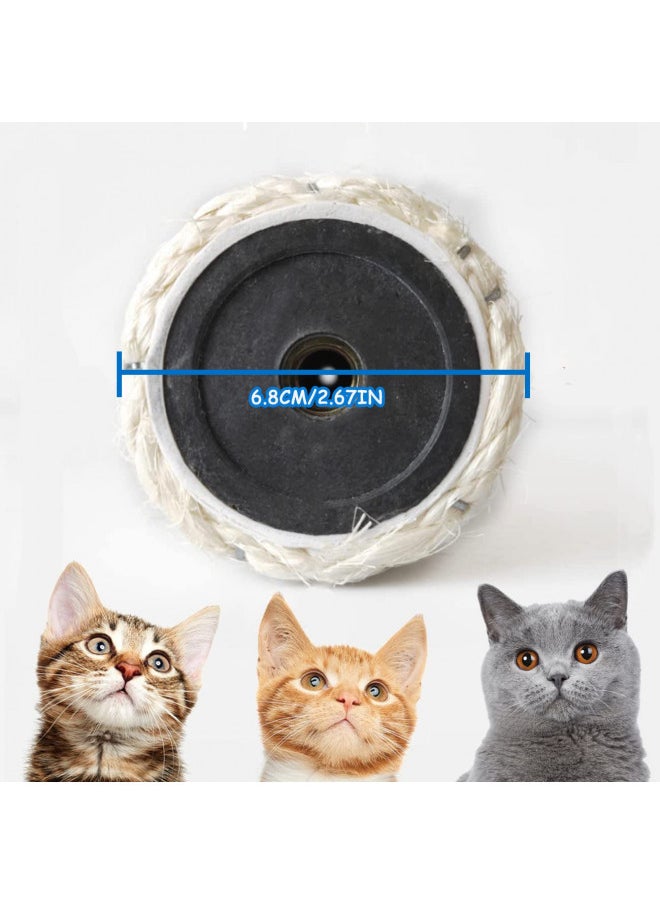 PowerKing PowerKing Natural Sisal Replacement Scratching Post, 15.7'' 2 Pieces M8 Cat Scratch Post Refill Pole Parts for Refurbishment, Include Screws (White)  - Image 4