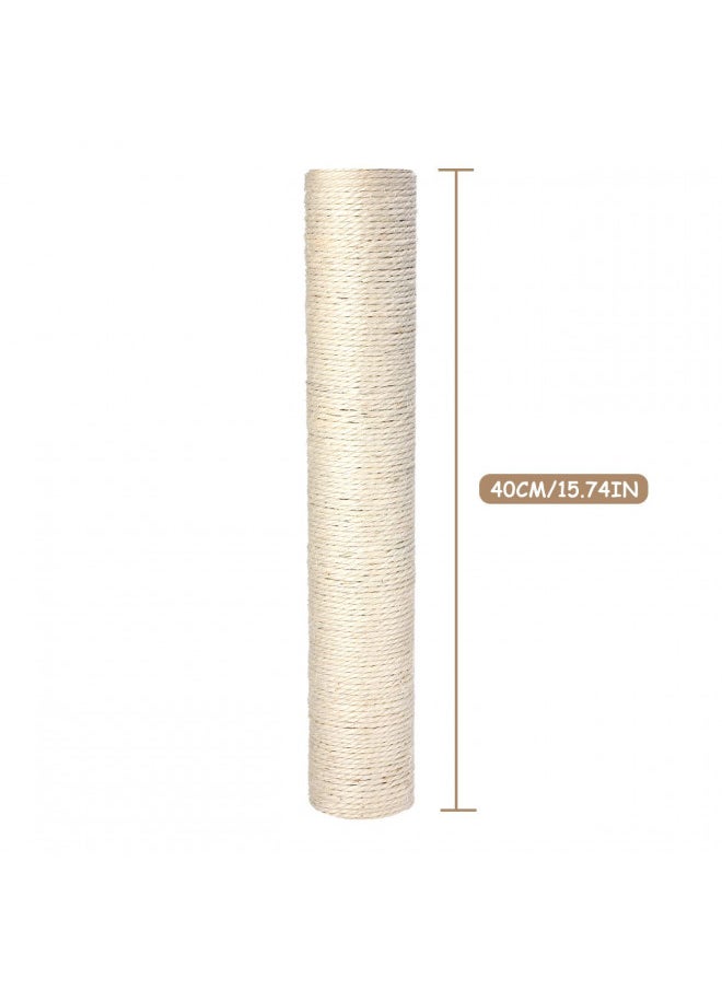 PowerKing PowerKing Natural Sisal Replacement Scratching Post, 15.7'' 2 Pieces M8 Cat Scratch Post Refill Pole Parts for Refurbishment, Include Screws (White)  - Image 3