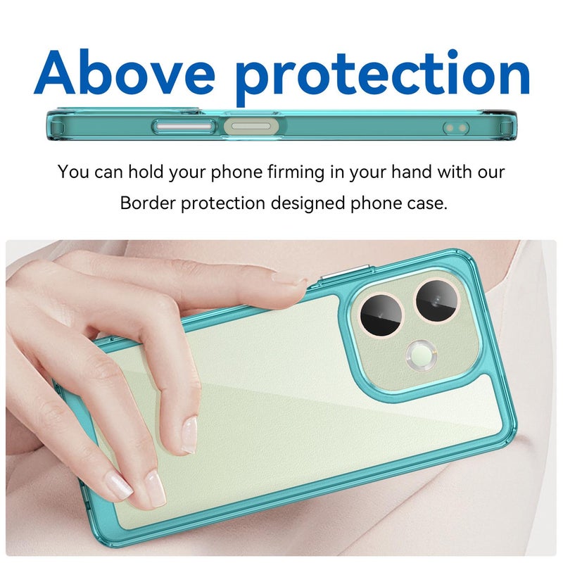 BURAQ Case Cover For OPPO A5 Pro 5G Global Colorful Series Acrylic Hybrid TPU Phone Case(Transparent Blue) - Image 4