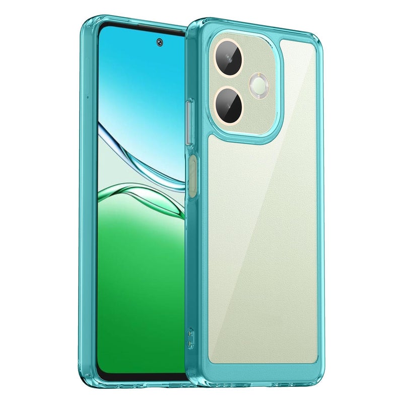 BURAQ Case Cover For OPPO A5 Pro 5G Global Colorful Series Acrylic Hybrid TPU Phone Case(Transparent Blue) - Image 1