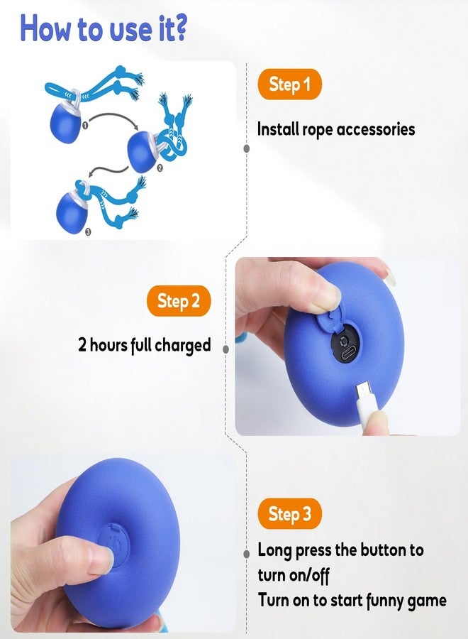 BENTOPAL Interactive Dog Toys Touch Activated Bouncing & Jumping Dog Ball with Rope, Squeaky Doggie Toys to Keep Them Busy - Image 5
