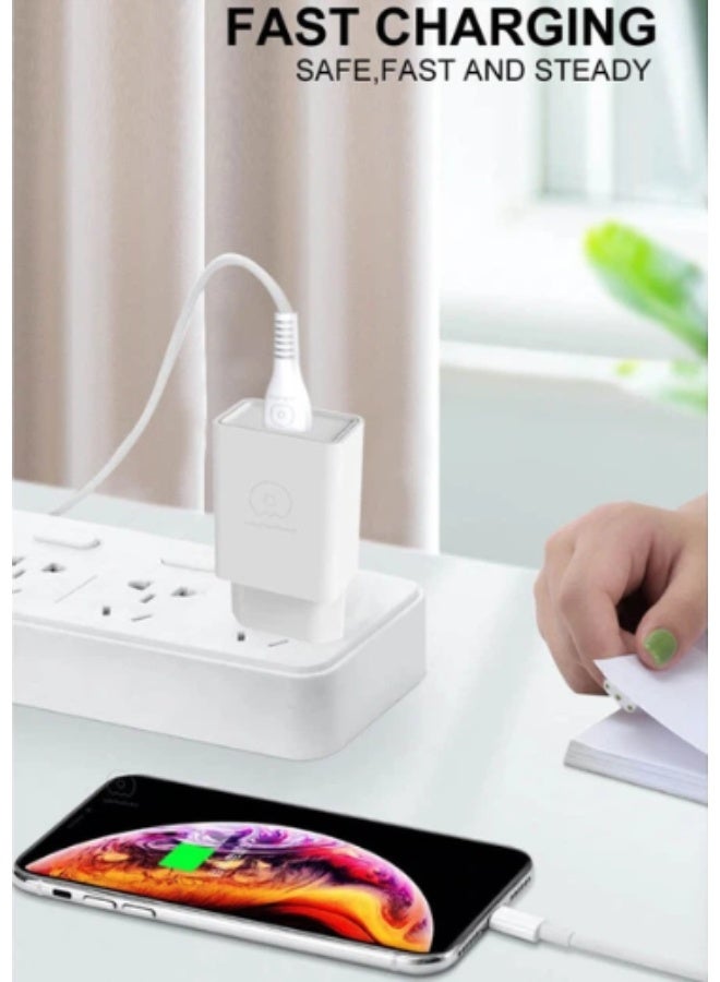 دبليو يو دبليو شاحن حائط WUW T82 مع كابل مايكرو USB - منفذ USB-A بقوة 2.1 أمبير، طول الكابل 1 متر - لون أبيض - Image 5