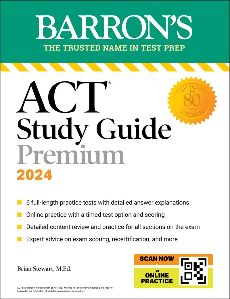 ACT Study Guide Premium Prep, 2024: 6 Practice Tests + Comprehensive Review + Online Practice 