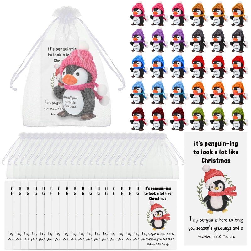 Liliful 30 Set Christmas Employee Appreciation Gifts Bulk for Coworkers Thank You Holiday Gift for Team Staff Volunteer Teachers Inspirational Small Penguins with Card Xmas Prizes Party Favors - Image 2