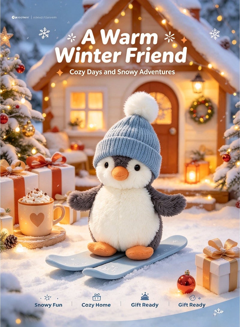 جيليكات الفول السوداني البطريق التزلج على الجليد لعب القش SoothinJellycat g الهدايا 2025 جديد، هدية عيد ميلاد الأطفال - Image 2