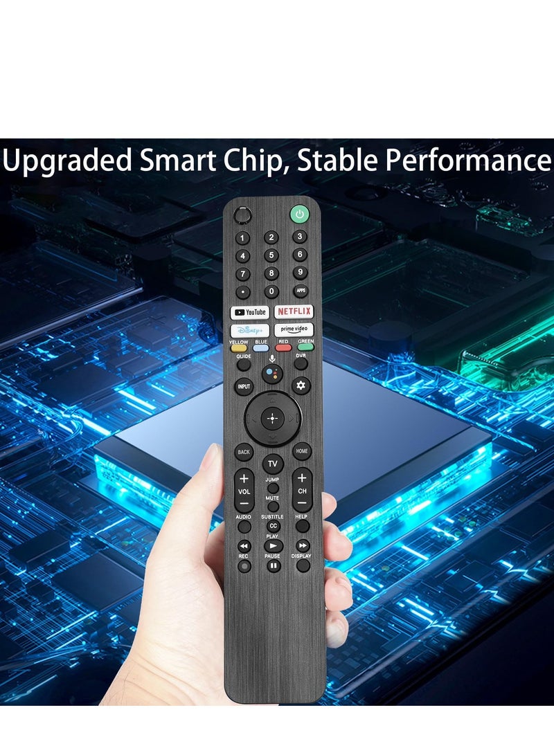 RMF-TX520U / MG3-TX520U Voice Remote Control for Sony Smart TVs – Compatible Replacement for 2019-2023 XBR/KD/XR Series (X80J, X85J, X90J, A80J, X80CJ) with YouTube, Netflix & Prime Video Buttons, Smart TV Remote with Voice Assistant Support