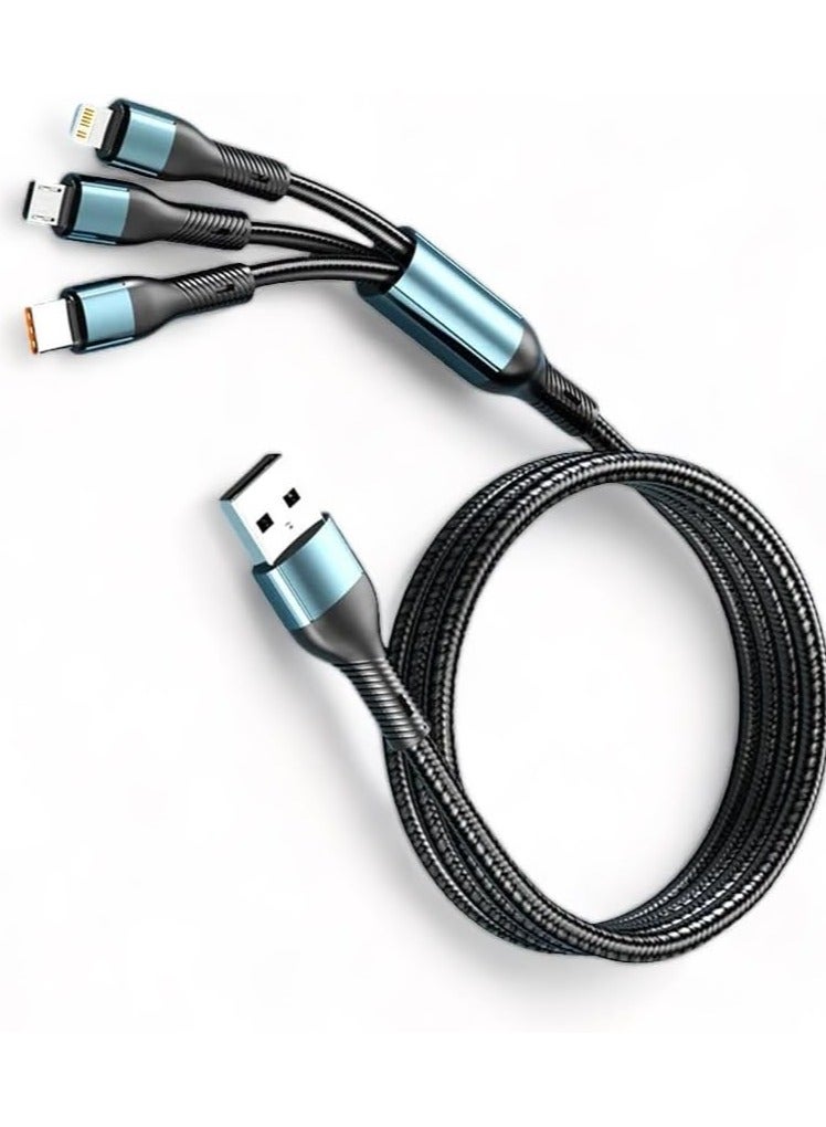 X-PRO5 120W USB C 3 In 1 Charging Cord Micro USB Type-c Multiple Mobile Phone Fast Charge Cable - Image 1