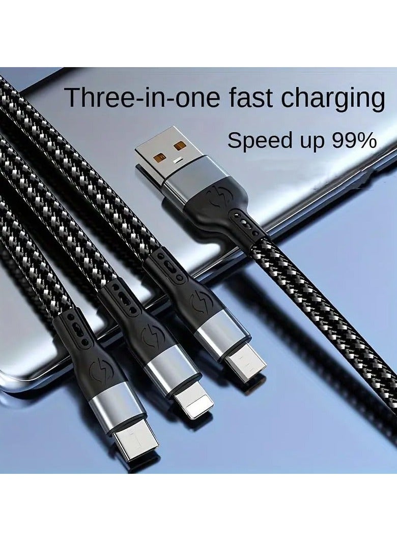 X-PRO5 120W USB C 3 In 1 Charging Cord Micro USB Type-c Multiple Mobile Phone Fast Charge Cable - Image 4