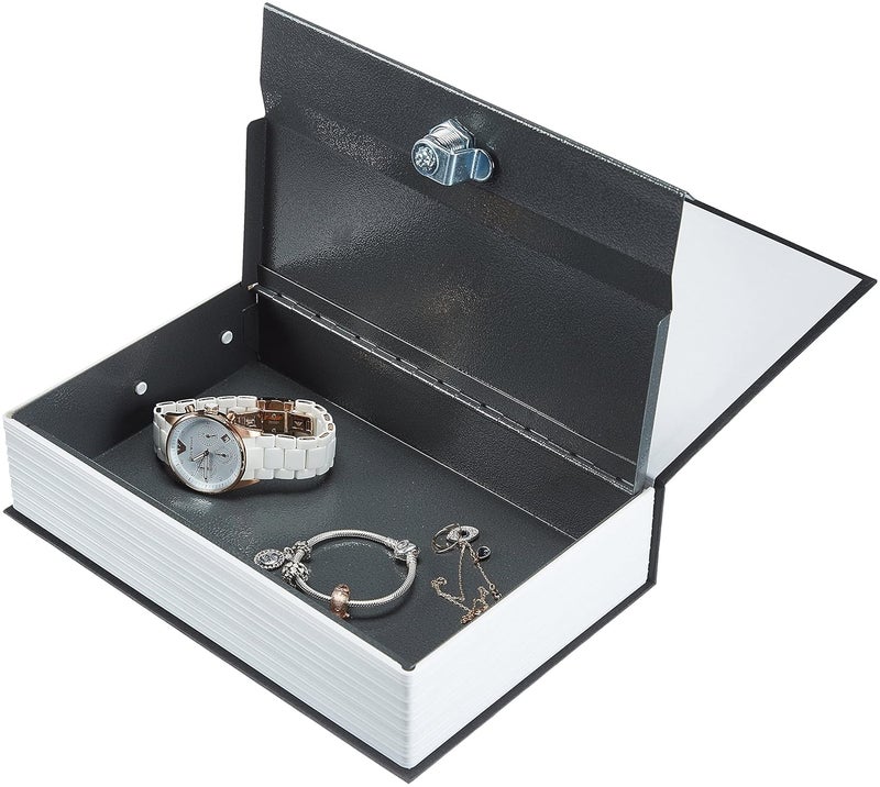 Khakhi Metal Book Locker Dictionary Safe Vault with Key Lock Hidden Secret Book Safe Vault Jewelry Money Cash Box Assorted Colour - Image 2