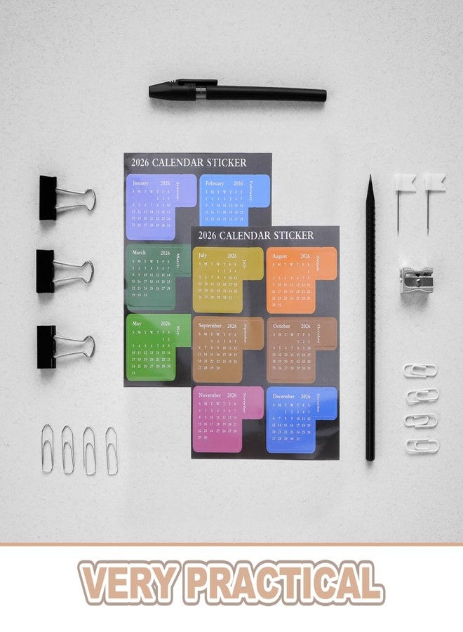SHINEOFI 2026 Planner Stickers Set - Colorful Monthly Tabs & Page Markers for Journals Sticky Index Dividers for Scheduling, Reading Progress, Notebook Organization - Image 3