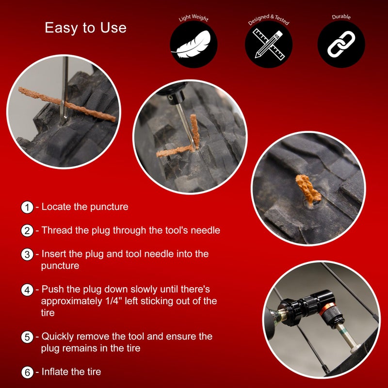 MSRâ„¢ MTB Puncture Repair Kit | Tire Plug Strips and inflator Canister Storage | Fix tubeless MTB Tires on The go Schrader and Presta Compatible | Bike tire Repair kit - Image 3