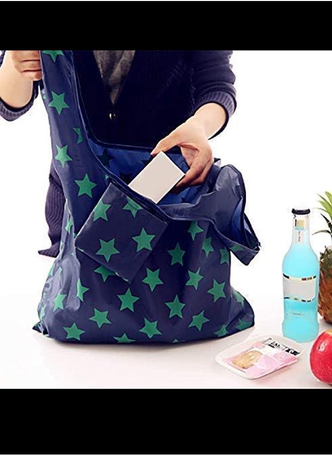 Generic - Reusable Shopping Grocery Bags with Pouch Foldable,Washable,16kg Weight Capacity,Heavy Duty Tote,Eco-Friendly Purse Bag Fits in Pocket Waterproof and Lightweight - Image 1
