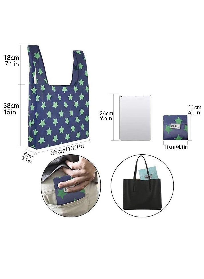 Generic - Reusable Shopping Grocery Bags with Pouch Foldable,Washable,16kg Weight Capacity,Heavy Duty Tote,Eco-Friendly Purse Bag Fits in Pocket Waterproof and Lightweight - Image 1