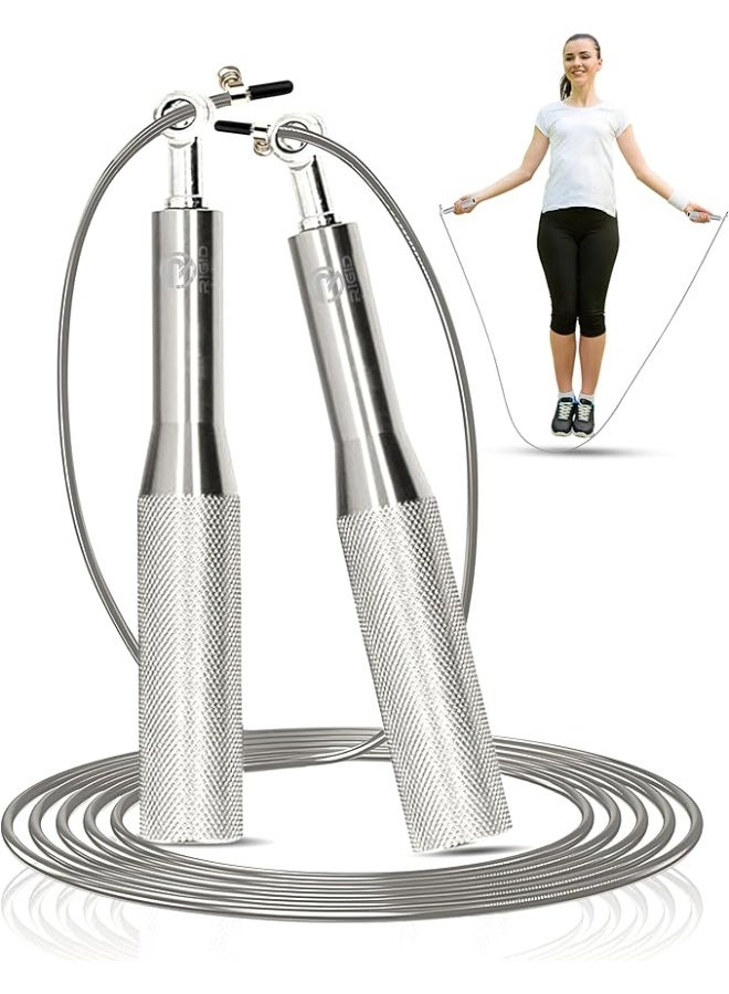 حبل القفز بجودة فائقة - حبل القفز السريع قابل للتعديل للصالة الرياضية والاستخدام الخارجي وممارسة التمارين الرياضية مع حامل كريات خالي من التشابك وشنطة حمل ومفك براغي وواحد حبل اضافي مجاني - مستلزمات رياضيه - العاب رياضيه - ادوات جيم