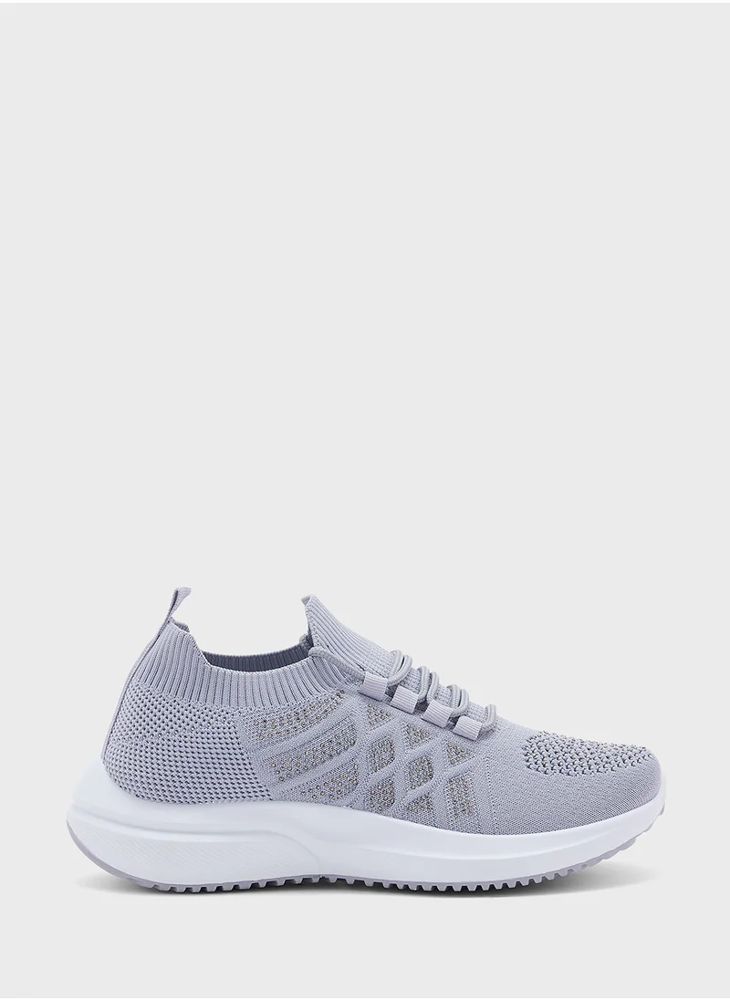 جينجر Diamante Breathable Knit Sneakers