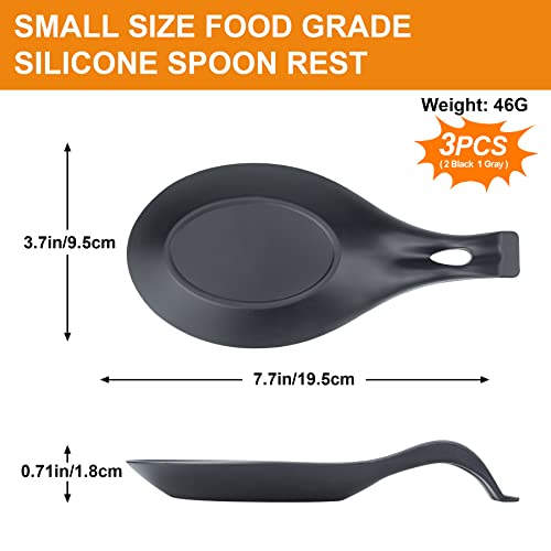 TROUSKAIG Spoon Rest for Stove Top 3 Pack Small Silicone Spoon Holder for Kitchen Counter Coffee Spoon Rest Heat Resistant Cooking Spoon Holder Perfect Kitchen Gadgets - Image 3