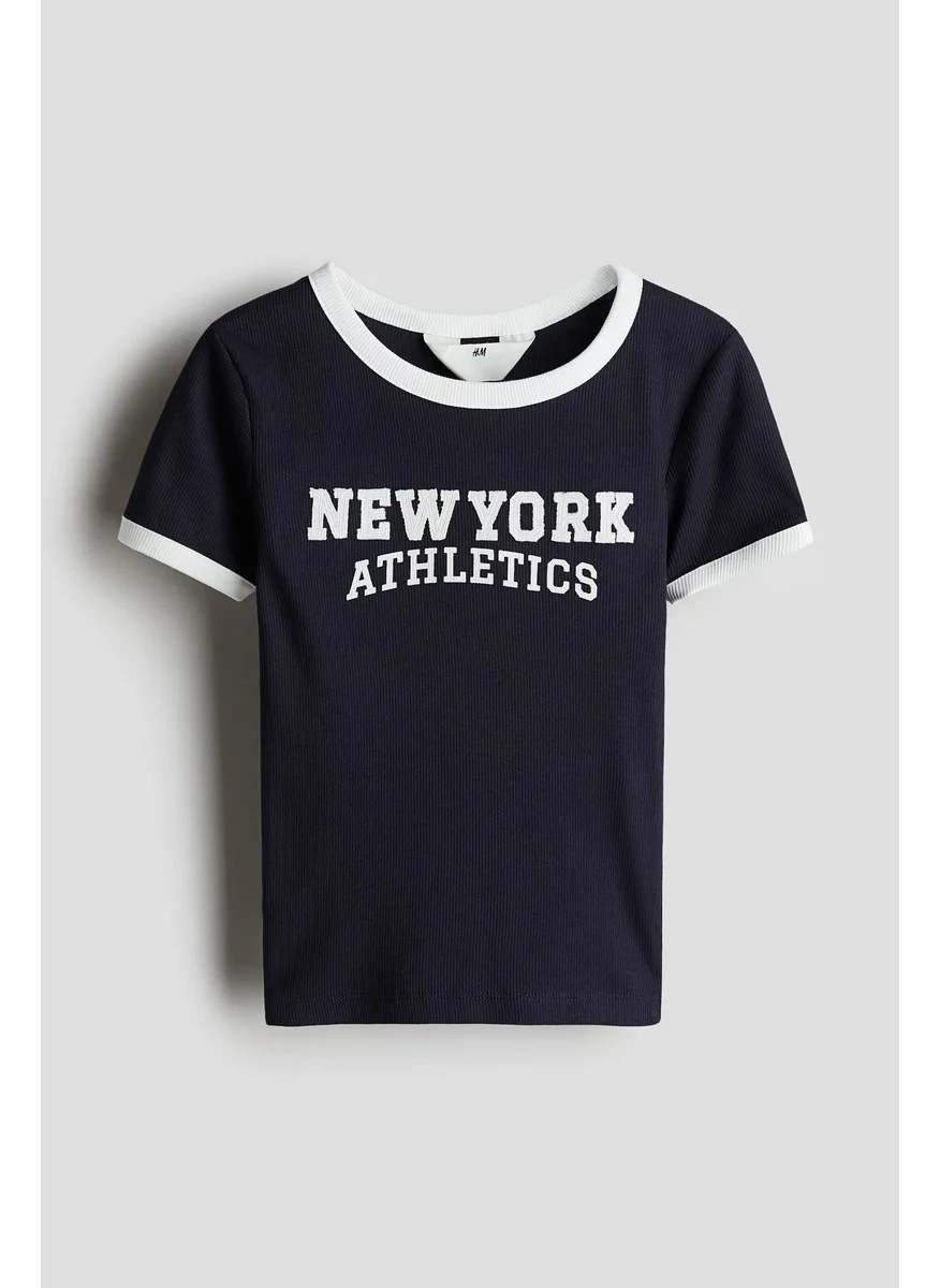 اتش اند ام Print-Motif Cotton Top