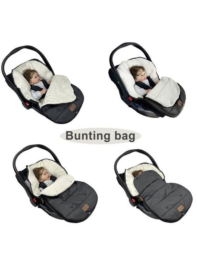 FUNLIFE 4 In 1 Premium Waterproof Universal Antiwind Infant Car Seat Cover Comes With Ultra Soft Fleece Car Seat Bunting Bag For Wintercar Seat Cover Bunting Set For 016M - Image 4
