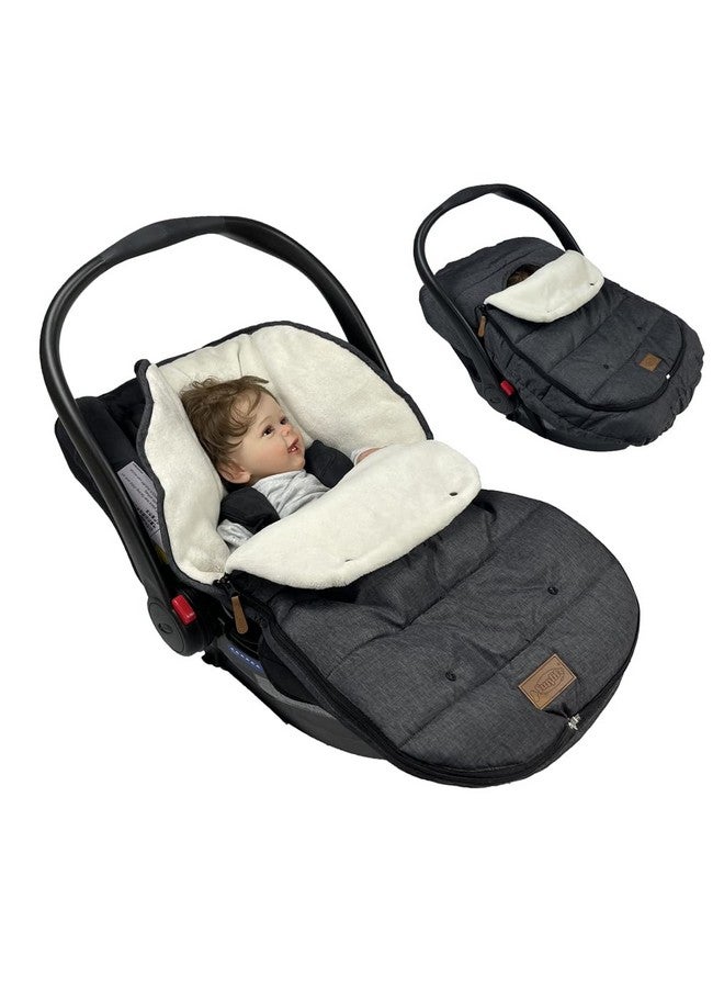 FUNLIFE 4 In 1 Premium Waterproof Universal Antiwind Infant Car Seat Cover Comes With Ultra Soft Fleece Car Seat Bunting Bag For Wintercar Seat Cover Bunting Set For 016M - Image 2