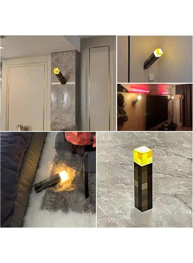 JOGAMS Wall Mounted Torch Lamp LED Night Light USB Rechargeable Minecraft Design Lighting - Image 5
