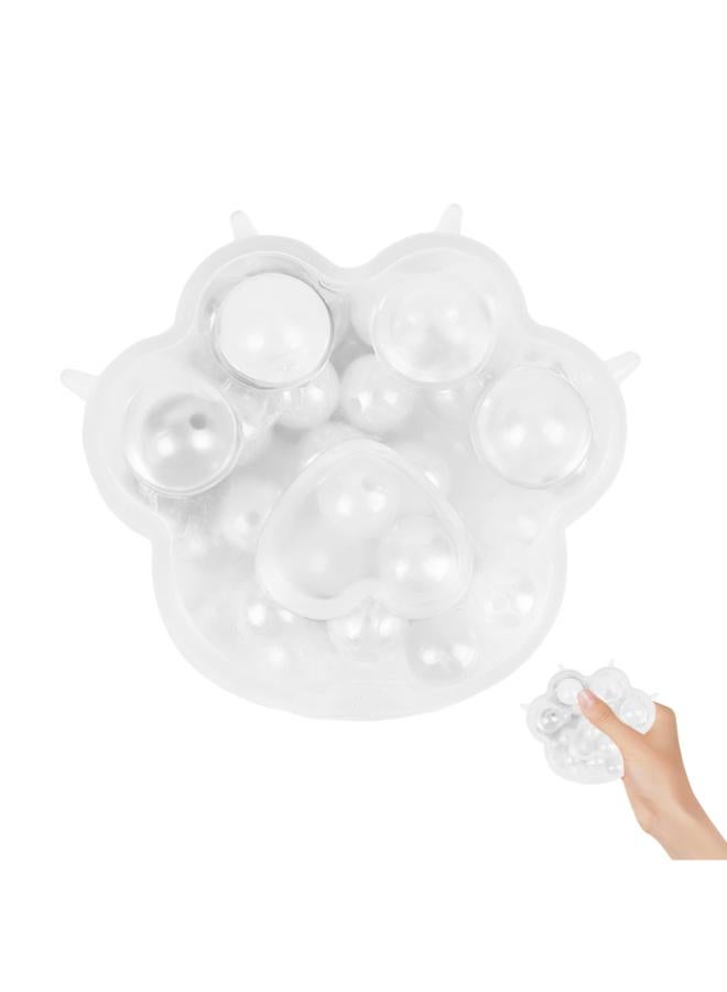 Fufu Squishy, Taba Squishy, Cat Paw Squeeze Toy, Cute Cat Paw Squish Balls, Fidget Toy, Stress Relief, Easy to Clean, Suitable for Boys and Girls to Relax (White)