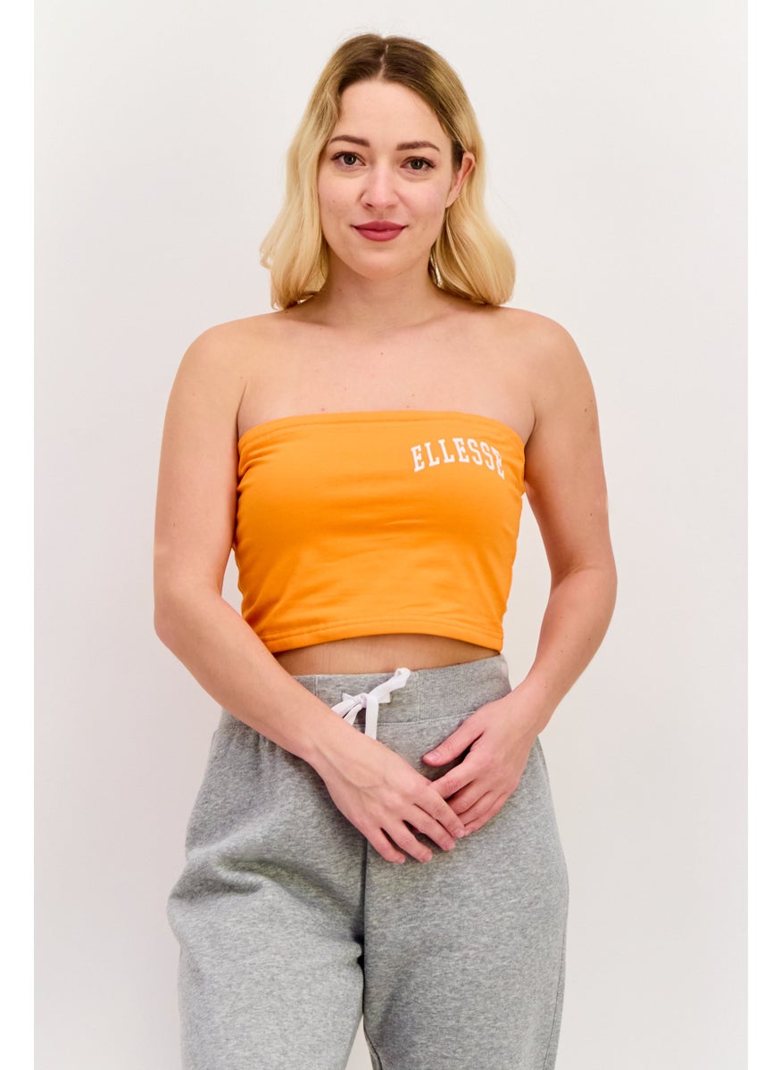 Ellesse Women Sportswear Fit Brand Logo Strapless Top, Orange  - Image 1