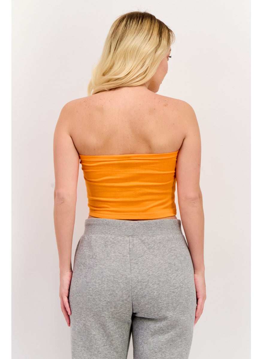 Ellesse Women Sportswear Fit Brand Logo Strapless Top, Orange  - Image 2