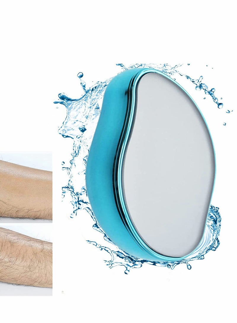 Excefore Hair Removal Eraser, Painless Crystal Hair Remover Tools Magic Crystal Hair Eraser, Soft Smooth Skin Fast & Easy Crystal Hair Removal for Men and Women (Blue) - Image 1