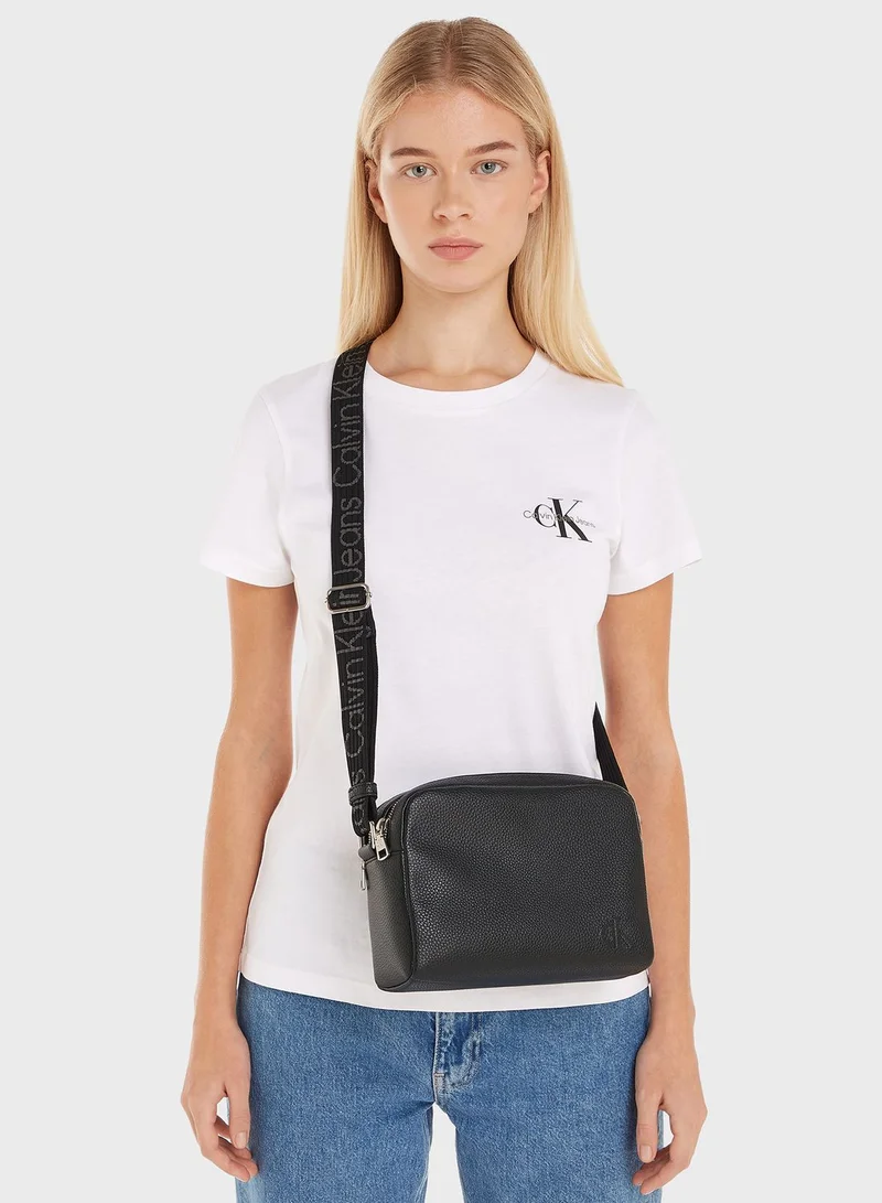 Calvin Klein Jeans Zip Over Logo Detailed Crossbody