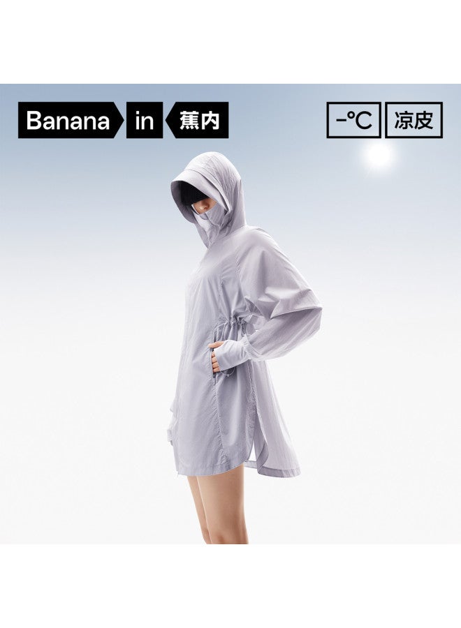 Bananain Loose & Slim Long Sunscreen Coat】zhao Lusi's Same Style Summer Cooling Sun Protection Jacket With Uv Defense - Image 4