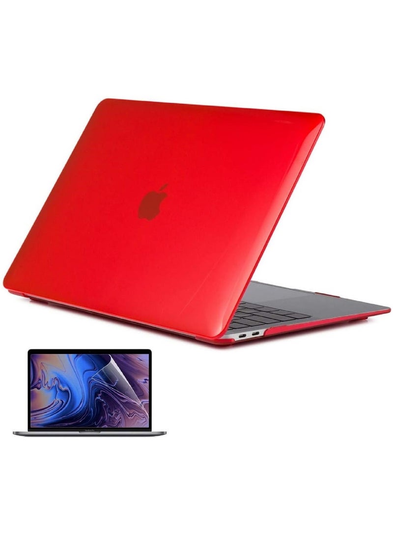 Hard Shell Case and Screen Protector Compatible with MacBook Pro 16-Inch Model: A2141 (MVVJ2xx/A, MVVK2xx/A, MVVL2xx/A, MVVM2xx/A) Retina Display with Touch Bar Touch ID, Red - Image 1