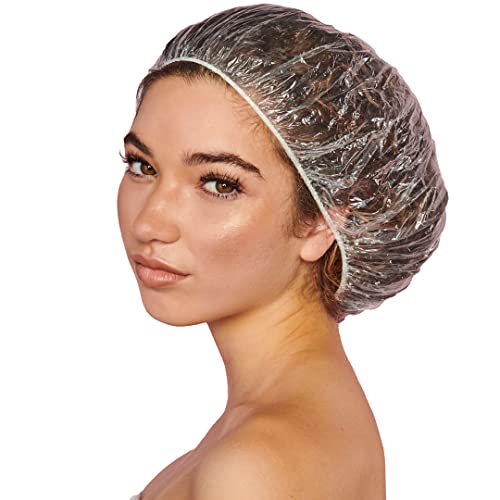 ADAMA Disposable Shower Conditioning Processing Caps, Ideal For Perms and Conditioning Treatments, Clear Caps With Elastic Trim, Standard Size For Ultimate Coverage, 30 Pack, Clear - Image 1