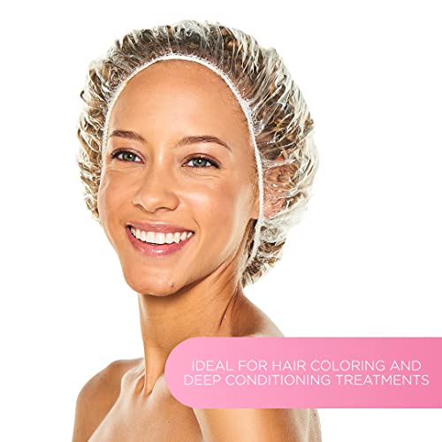 ADAMA Disposable Shower Conditioning Processing Caps, Ideal For Perms and Conditioning Treatments, Clear Caps With Elastic Trim, Standard Size For Ultimate Coverage, 30 Pack, Clear - Image 5