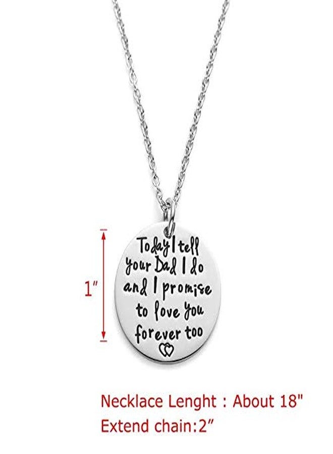 LParkin Wedding Gifts For Stepdaughter - Today I Tell Your Dad I Do, I Promise to Love You Forever Too Necklace - Stepmother Bonus Daughter Gift - Stainless Steel Necklace in Girls Jewelry - Image 2