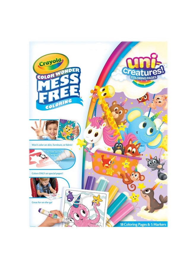 Crayola Color Wonder Unicreatures, Unicorn Mess Free Coloring Pages & Markers, Gift for Kids, Ages 3, 4, 5, 6, - Image 2