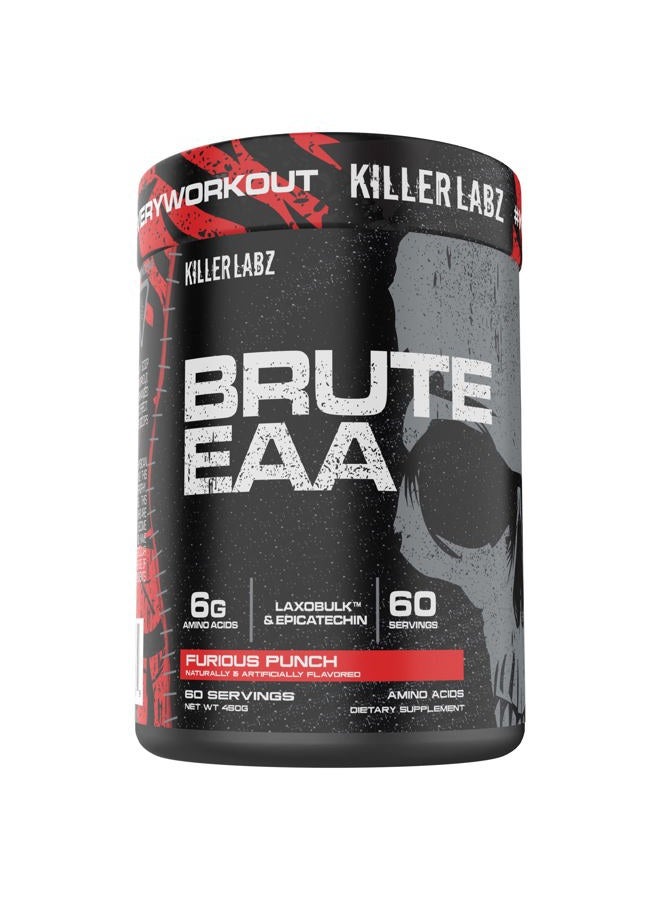 KILLER LABZ Brute EAA | 6g Amino Acids | Laxobulk & Epicatechin | 60 Servings (Furious Punch) - Image 1