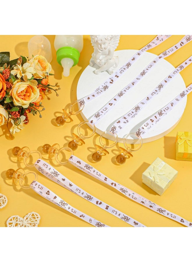 Geiserailie 36 Pcs Baby Shower Pacifiers Necklace Acrylic Pacifiers Necklace Charm Party Favors for Girls Boys Baby Shower Party Decorations Table Scatter(Brown White) - Image 3