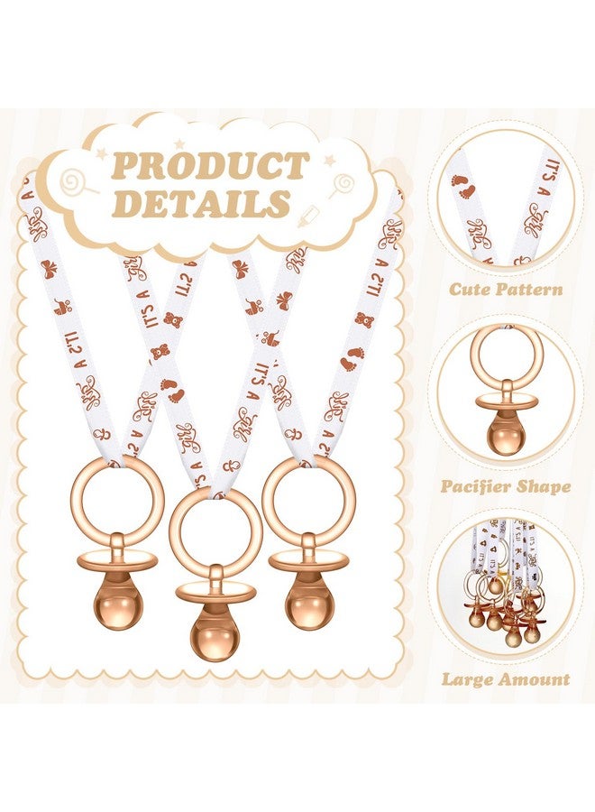 Geiserailie 36 Pcs Baby Shower Pacifiers Necklace Acrylic Pacifiers Necklace Charm Party Favors for Girls Boys Baby Shower Party Decorations Table Scatter(Brown White) - Image 1