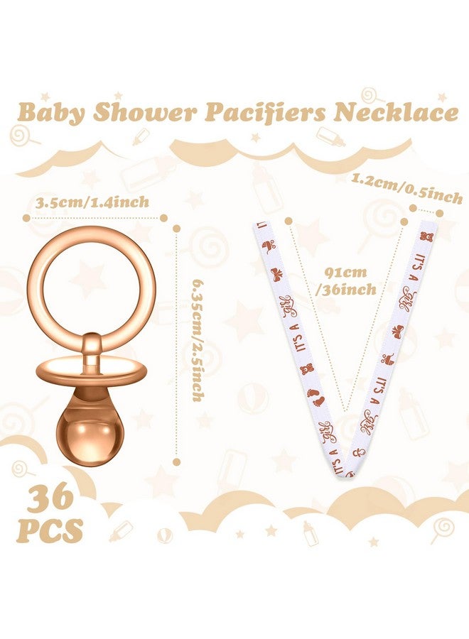 Geiserailie 36 Pcs Baby Shower Pacifiers Necklace Acrylic Pacifiers Necklace Charm Party Favors for Girls Boys Baby Shower Party Decorations Table Scatter(Brown White) - Image 2
