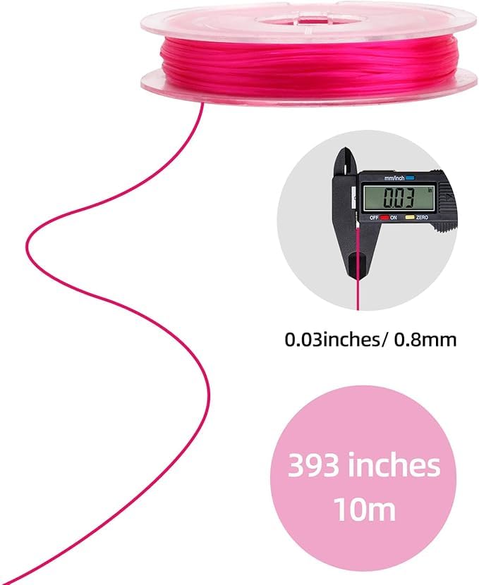 Luoshi 10 Color Crystal String Elastic String Elastic Cord Stretchy Bracelet String Bead Cord for Bracelet, Beading Jewelry Making (0.6MM) - Image 2