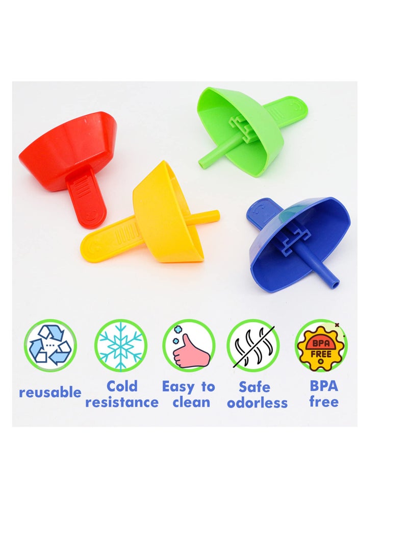 8 Pack Reusable Popsicle Holders for Kids, No Mess Frozen Treats with Straw, Perfect for Summer Fun