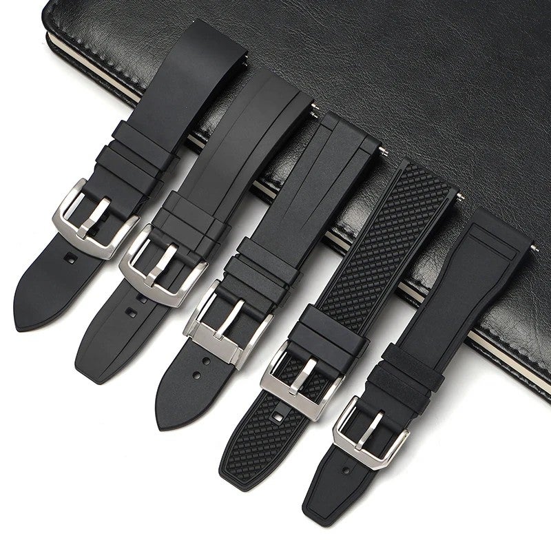 Bluejw Multi-Design FKM Fluoro Rubber Watch Strap – Replace the Watch Strap in 19mm, 20mm, 21mm, 22mm, 23mm, 24mm Sizes – Durable Replacement Band for Luxury Watches - Image 3