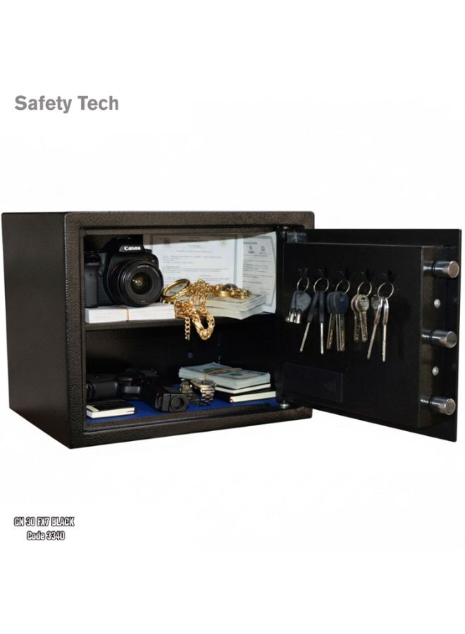 سيفتي تيك خزنة إلكترونية ذكية ببصمة Safety Tech GN30 FX-7 – شاشة Touch – قفل رقمي – إنذار ضد السرقة – Type-C للطوارئ – 30×38×30 سم - Image 3