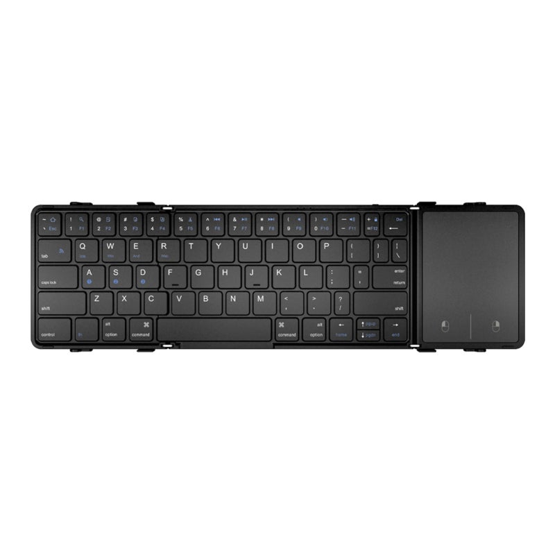 Bluetooth Keyboard: Portable Folding 3-Channel BT 5.1 With Large Laptop-Size Scissor Switch Keycap & Touchpad - Low Latency Stable Performance For Ipad, Office Home Use - Image 1