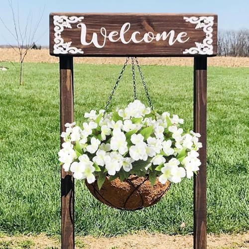 Fox & Fern Artificial Silk Impatiens Flower Bouquet | UV Resistant Plant for Home, Office, Wedding Decor GAAFIM-38W (Pack of 1) (White) - Image 4