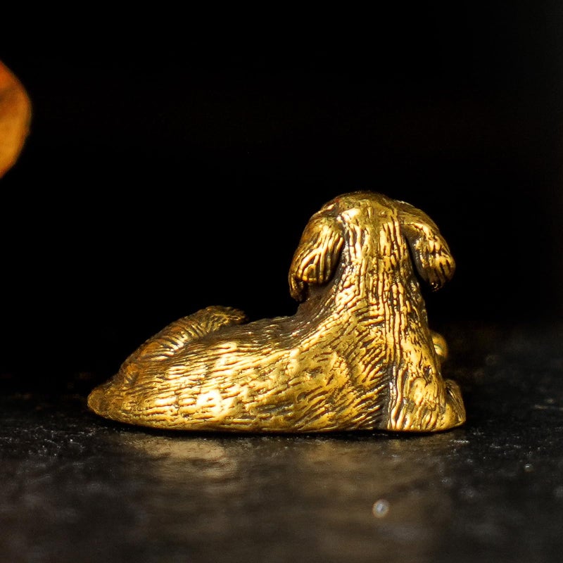 chovy Solid Brass Sleeping Dog Statue - Handcrafted Vintage Awakening Puppy Sculpture, Cute Retro Desk Decor for Home & Office, Unique Gift for Dog Lovers, Collectible Art Figurine for Shelves - Image 5